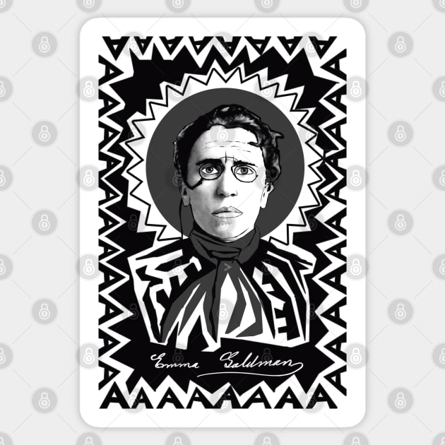 Emma Goldman in Black and White Sticker by Exile Kings 